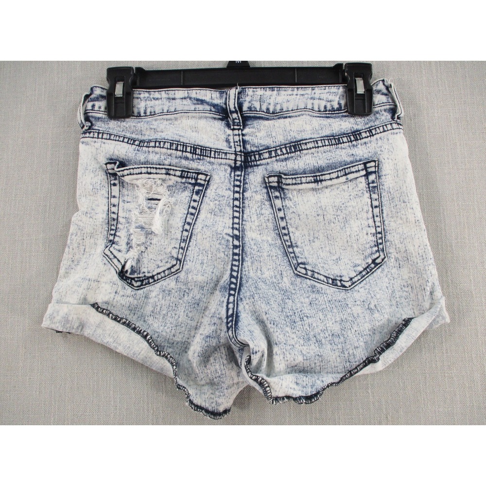 Forever 21 Premium Denim Acid Wash Distressed Cuffed Jean Shorts Size 26 - Picture 5 of 8